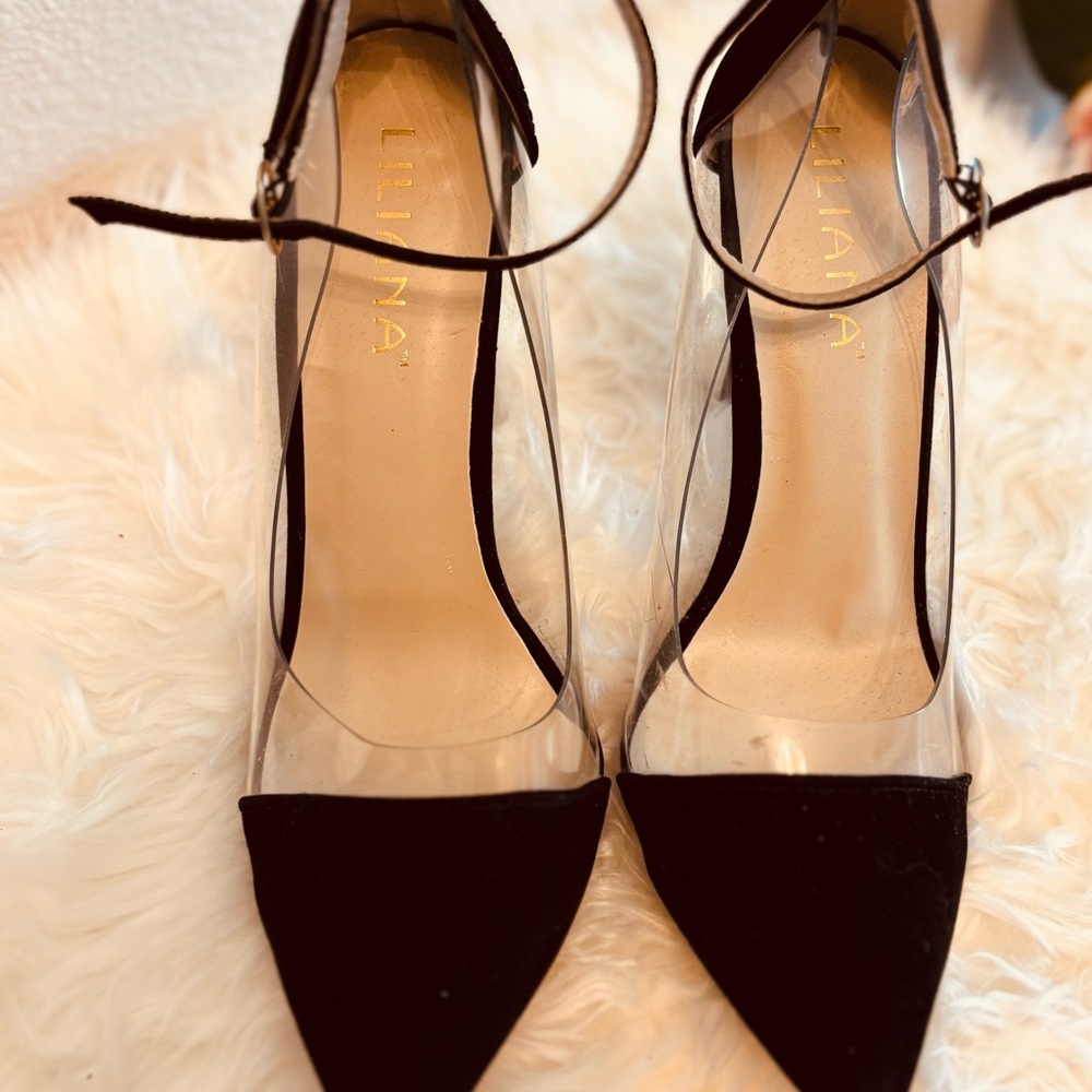 Liliana Black and Clear Women's Heels